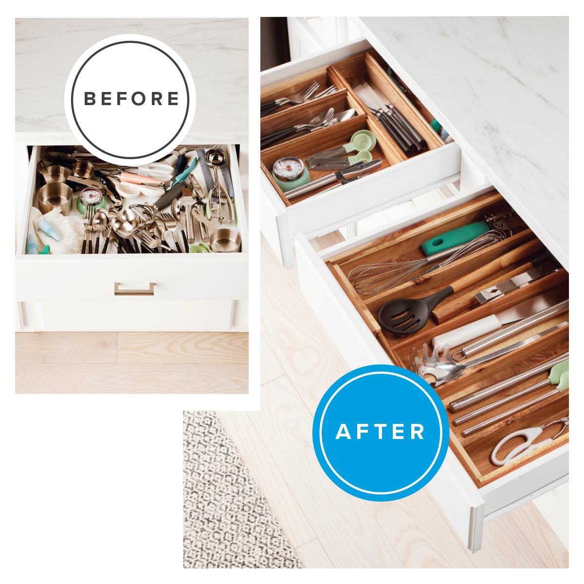 Expandable Acacia Utensil Tray The Container Store