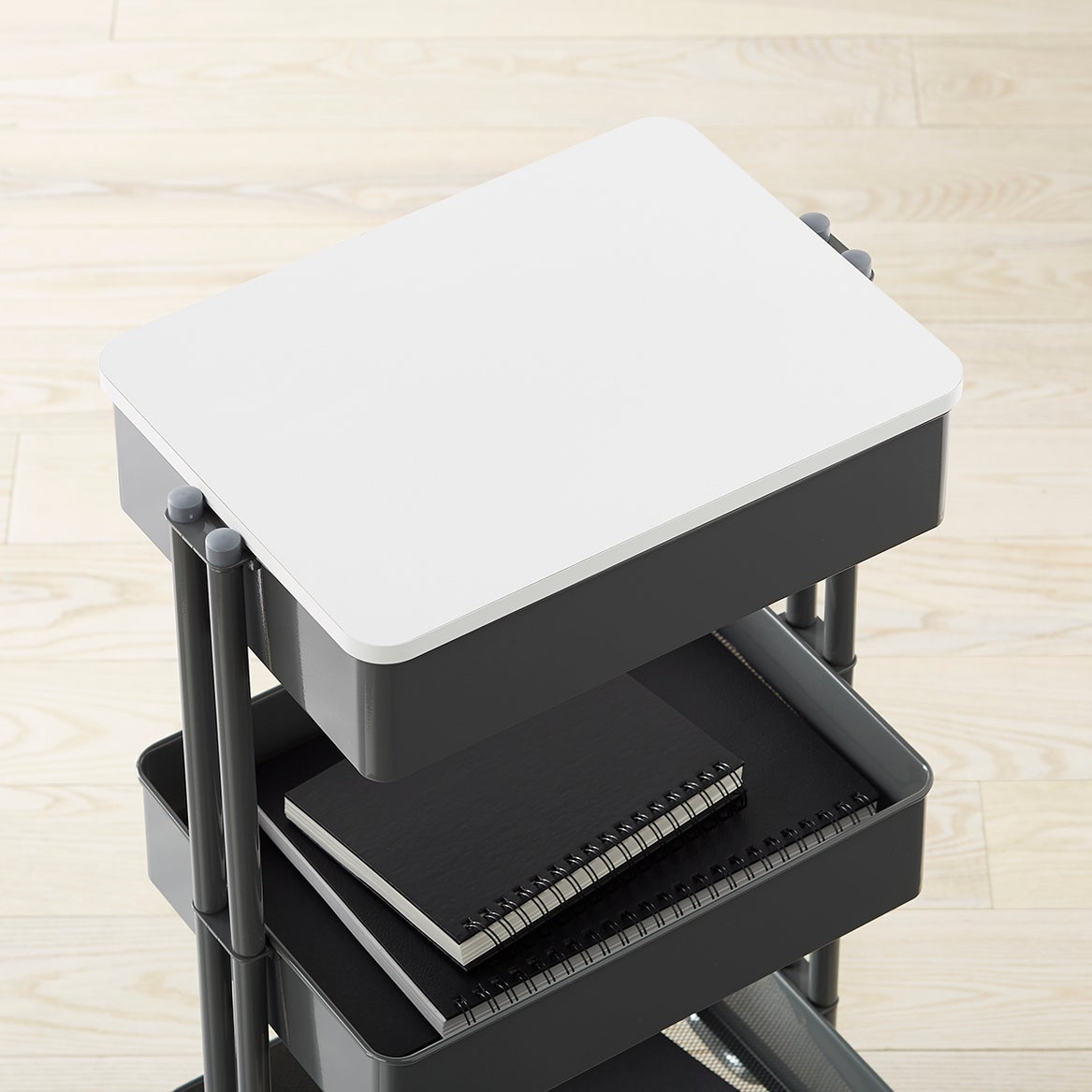 White 3-Tier Rolling Cart Lid