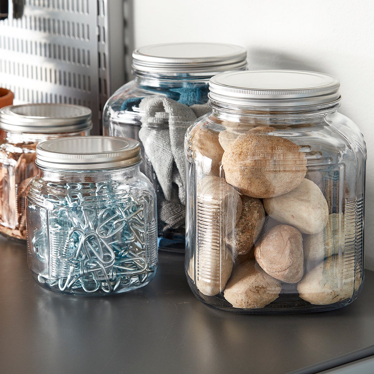 Anchor Hocking Glass Cracker Jars with Aluminum Lids Case of 4 The