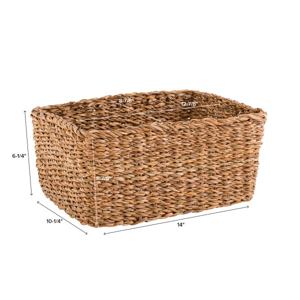 Hold Everything Rattan Cubby Pantry Baskets