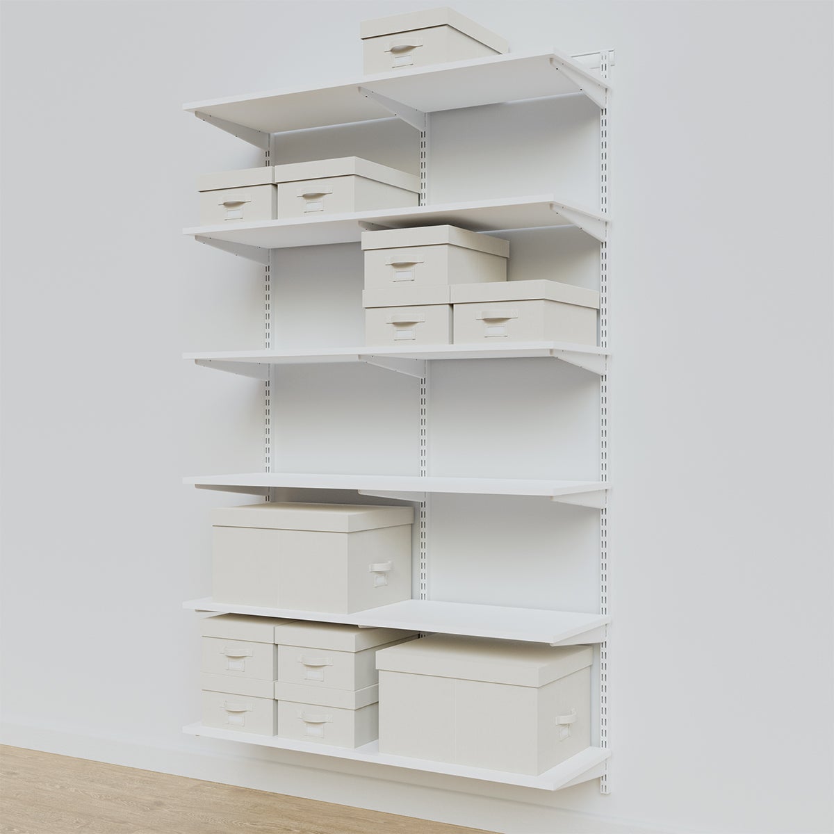 Elfa 4' White Melamine Basic Shelving Units for Anywhere