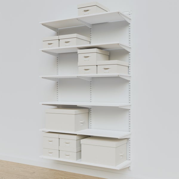 Elfa 4' White Melamine Basic Shelving Units for Anywhere