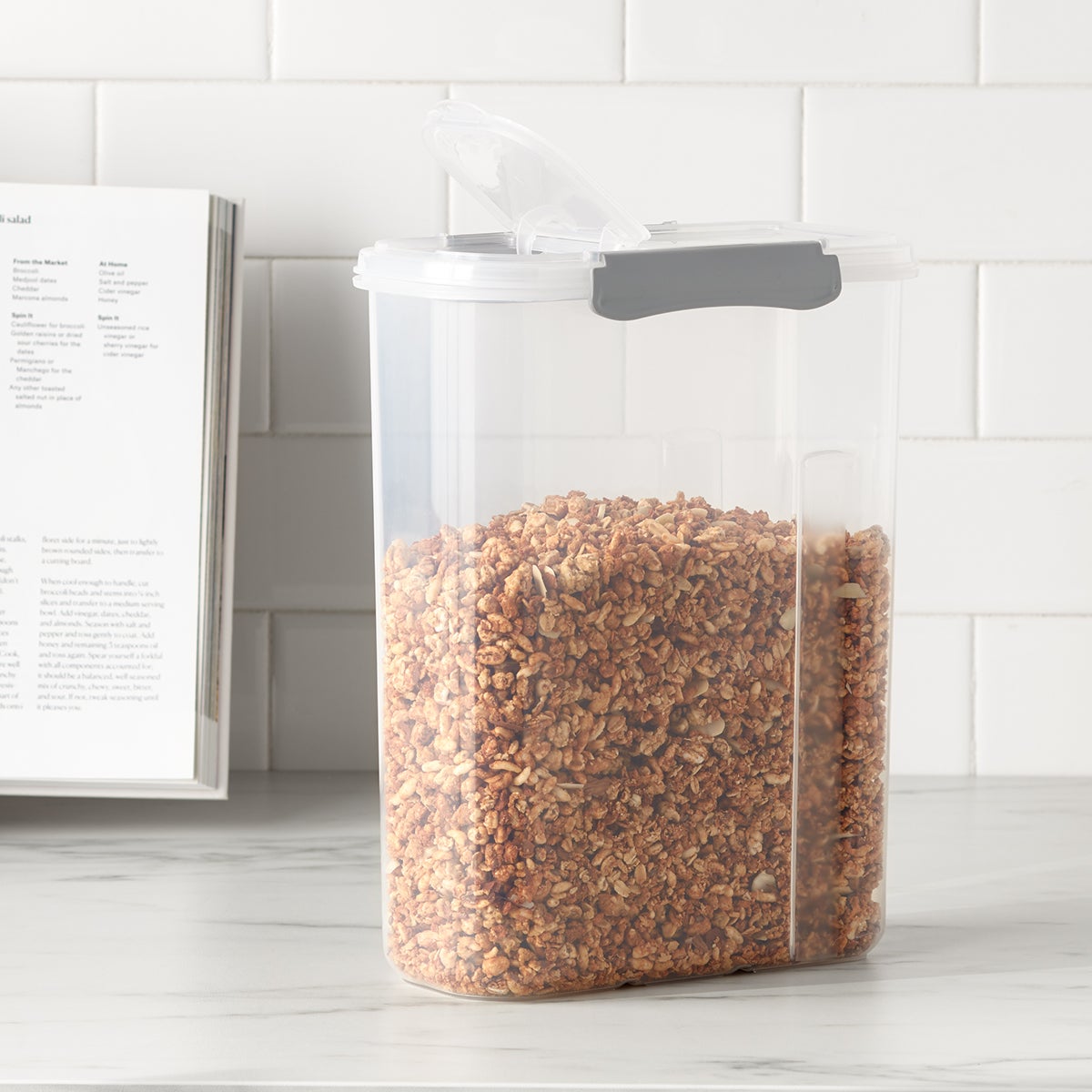 Grey Plastic 4.5 qt. Cereal Container