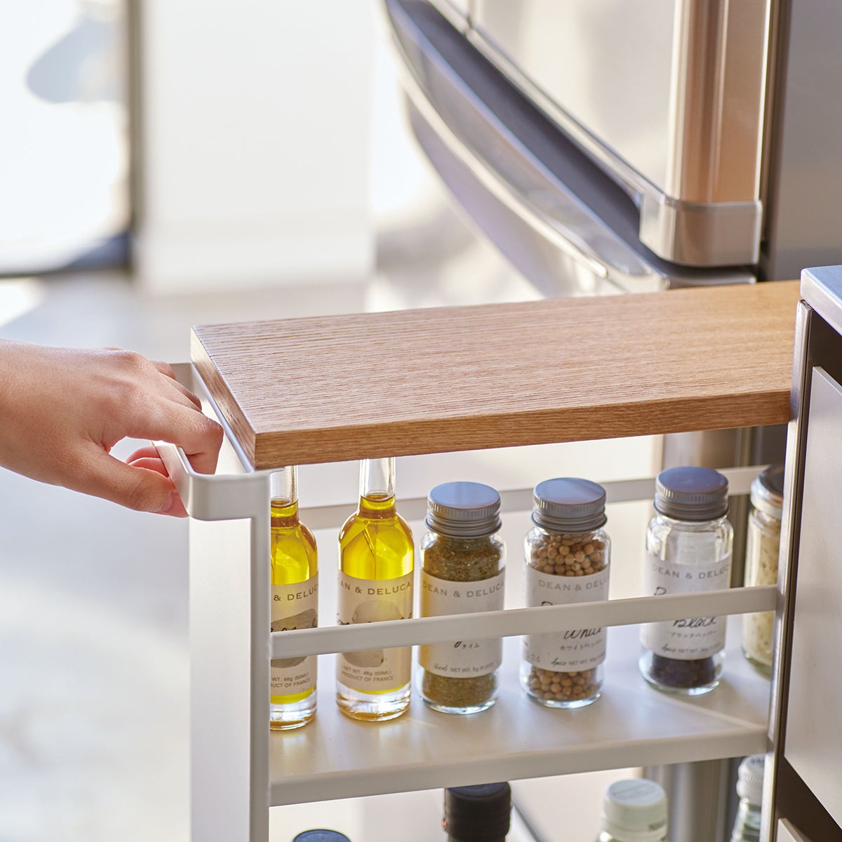 Yamazaki Slim Rolling Storage Cart Tower The Container Store