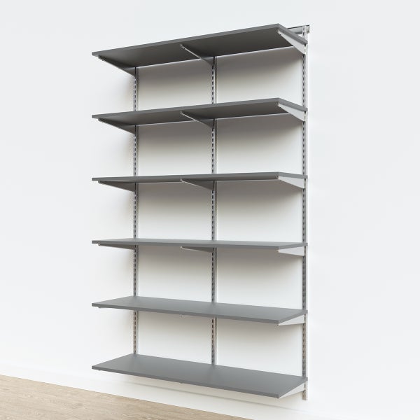 Elfa 4' White Melamine Basic Shelving Units for Anywhere