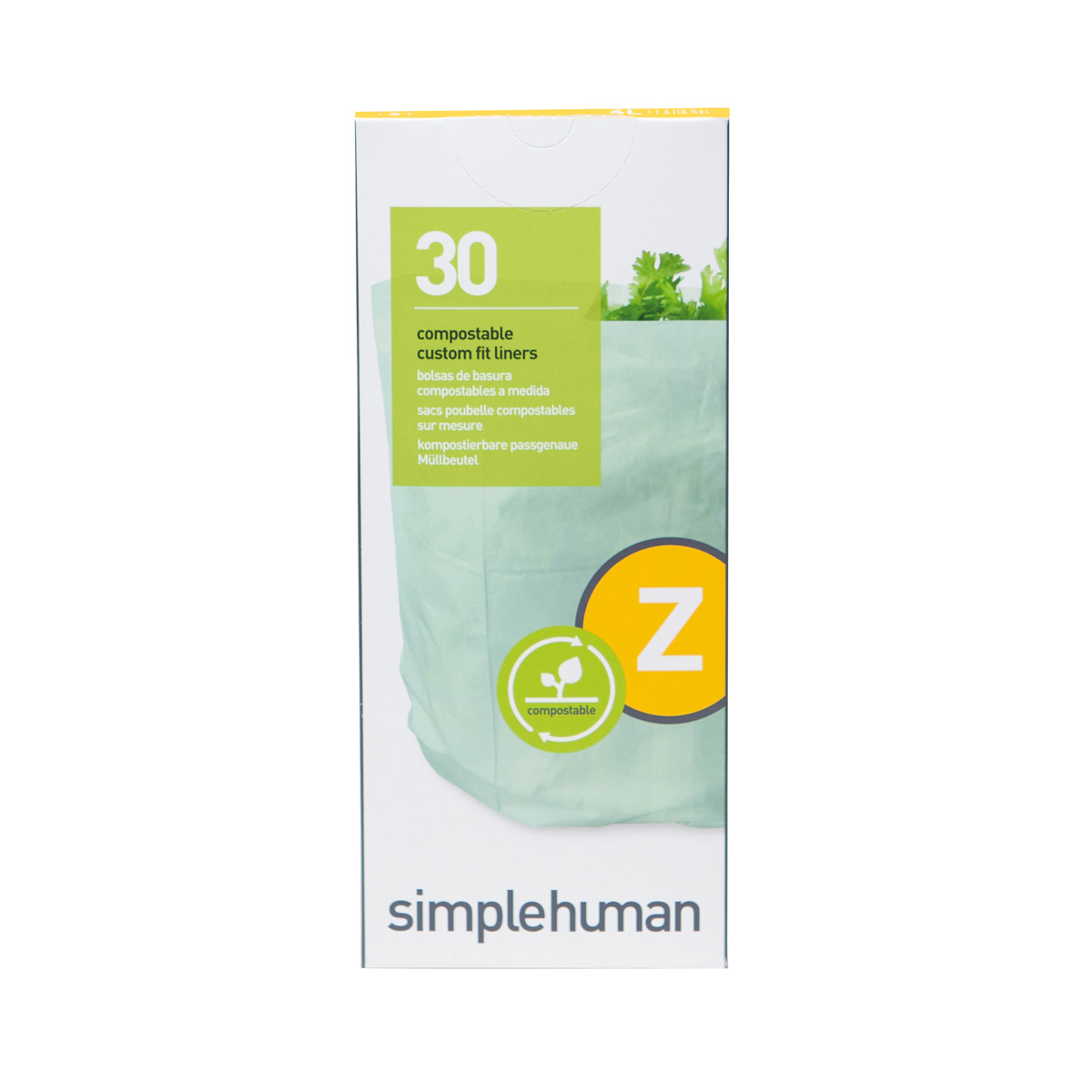 simplehuman Code Z 30-Pack 4-Liter Compostable Custom Fit Liners - Each