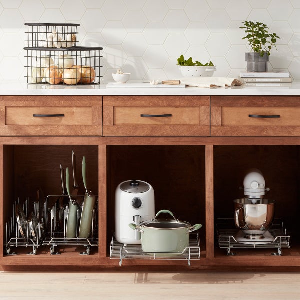 14 inch - Chrome Roll-Out Cabinet Drawers