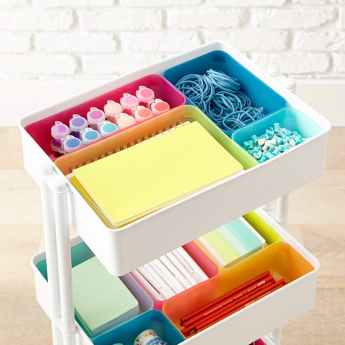 3-Tier Cart Multicolor Organizer Trays