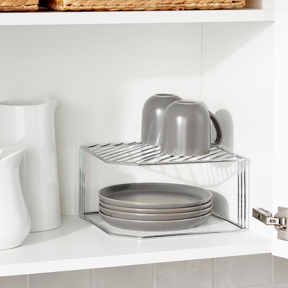 Single Chrome Corner Shelf The Container Store