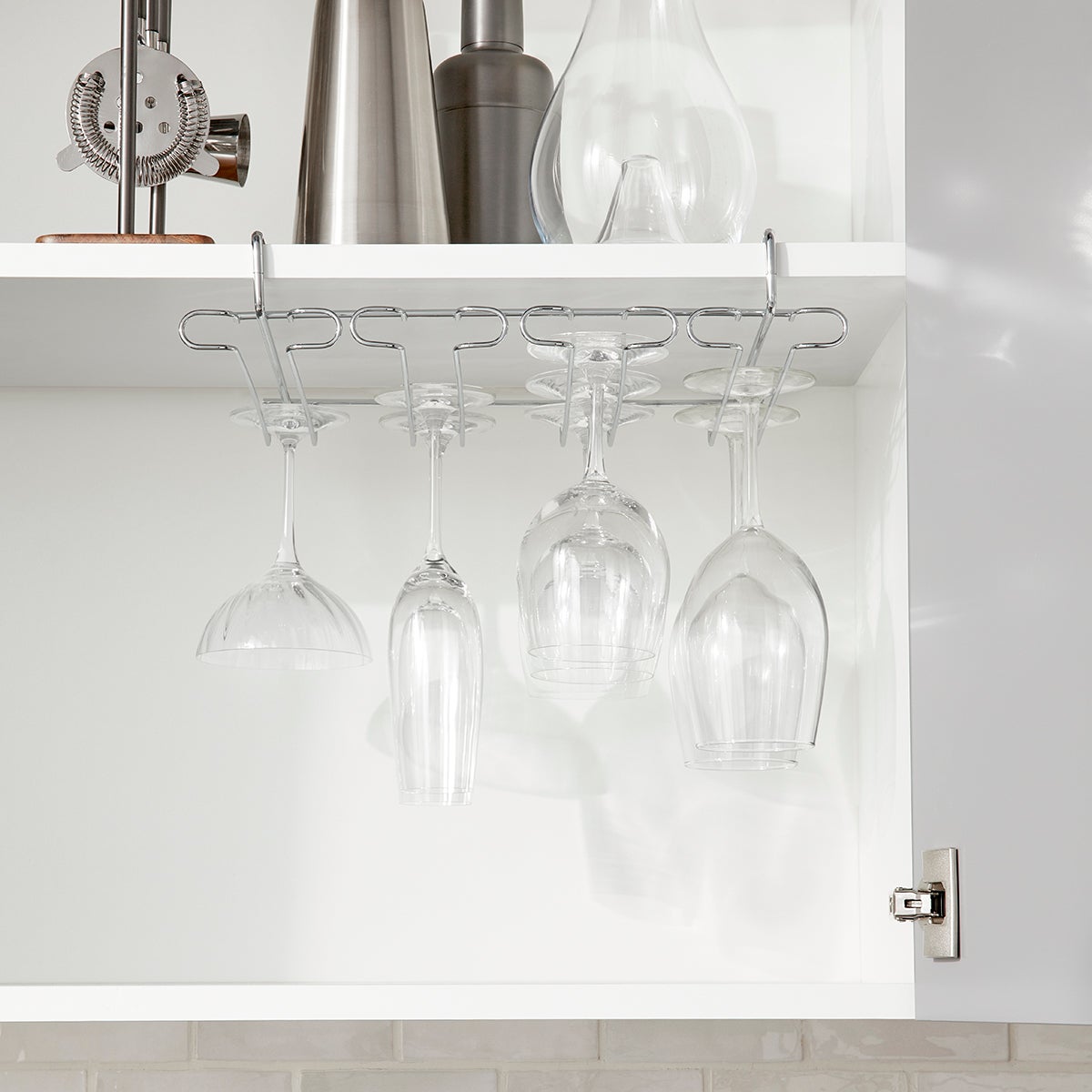 Chrome Undershelf Stemware Holder