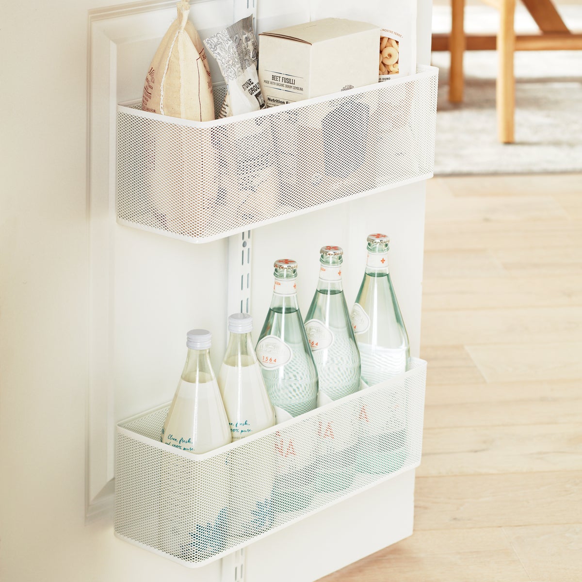 Elfa Mesh White 80" Over the Door Rack | The Container Store Elfa White Utility Mesh Closet Over The Door Rack