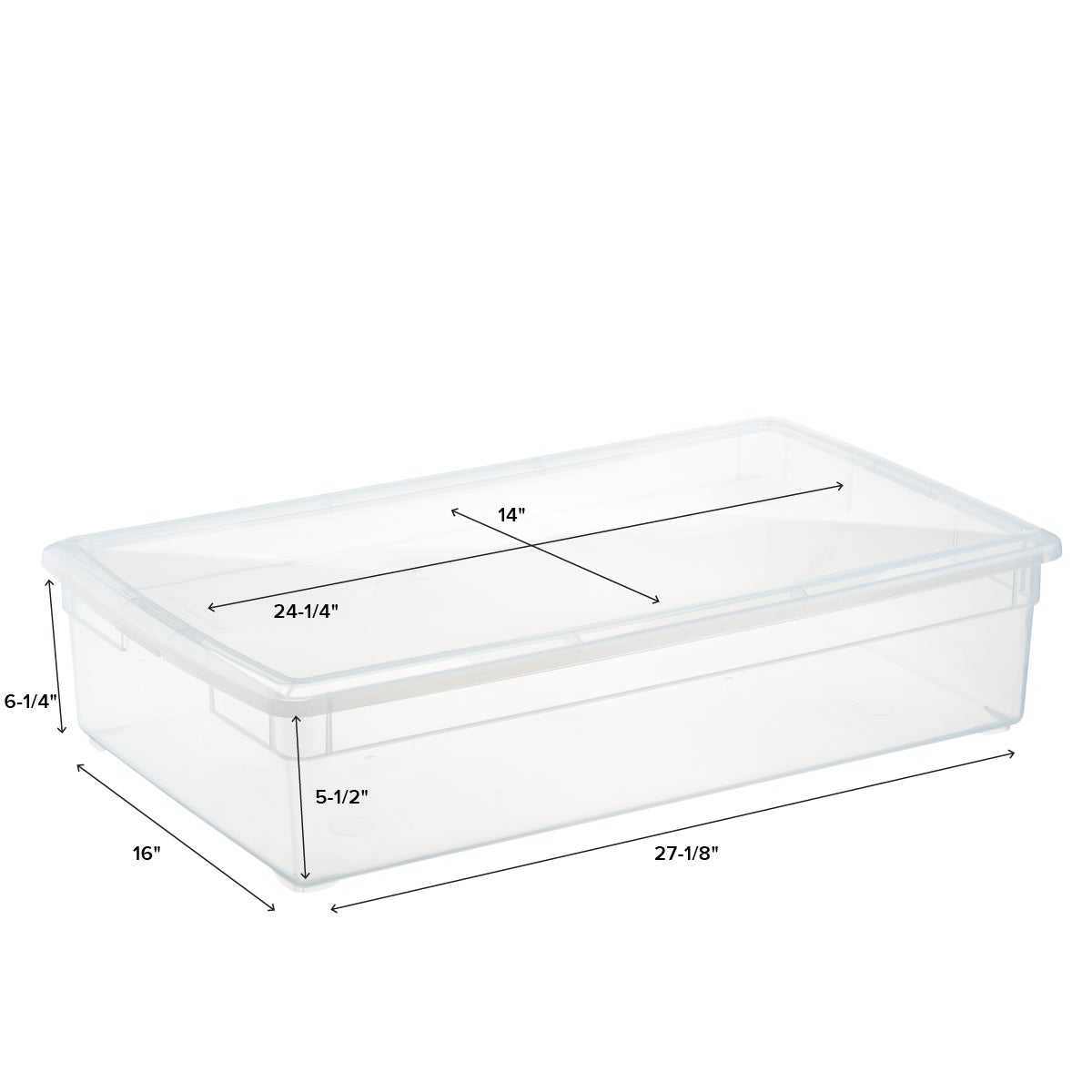 The Container Store Our Long Underbed Box - 35-5/8 x 18-1/4 x 6-1/4 Height - Each