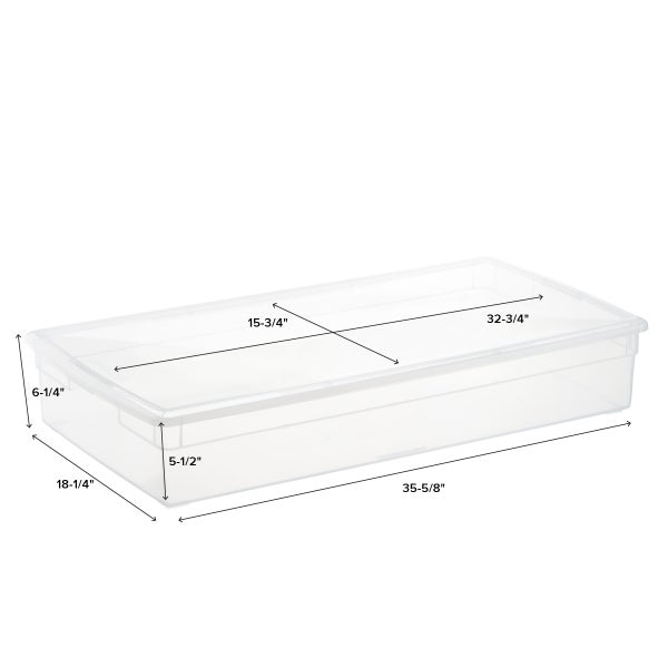 4-Pack Under Bed Plastic Storage Bin Unit Boxes Are Containers For