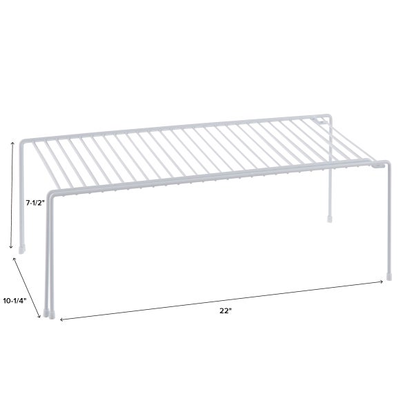 Expandable Closet Shelf White, 22 x 10-1/4 x 7-1/2 H | The Container Store