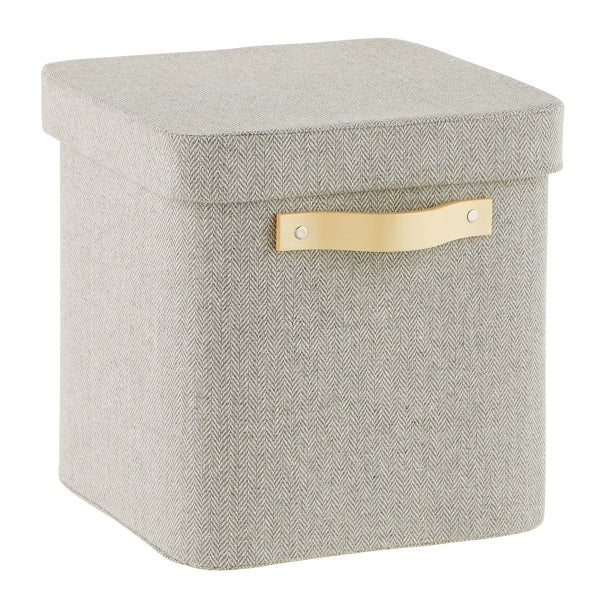Natural Herringbone Storage Cubes