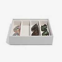 Stackers Classic 4-Section Glasses Organizer Tray Pebble Grey