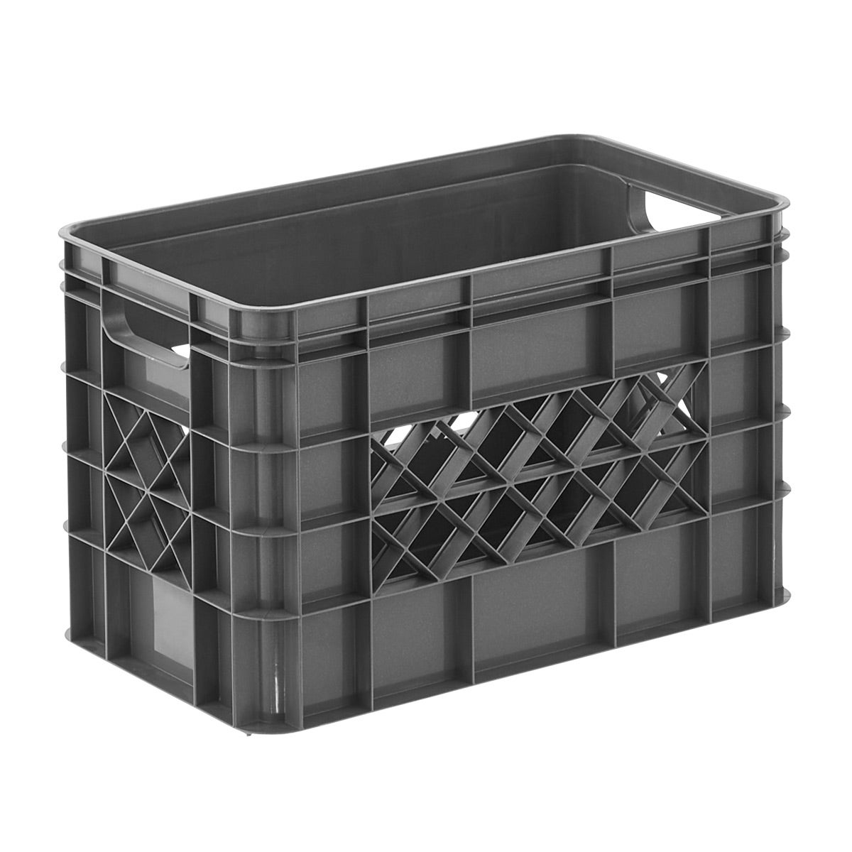 Sunware Small Modular Stacking Crate Grey, 15-7/8 x 9-3/4 x 10-1/4 H | The Container Store