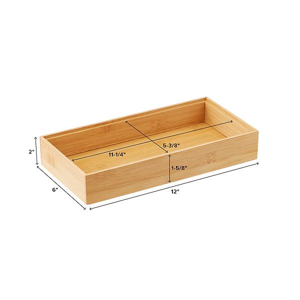 Rebrilliant Drawer Organizer Bamboo Storage Box - Kitchen Bathroom Desk  Wood Stackable Tray 9X6x2.5Inch & Reviews