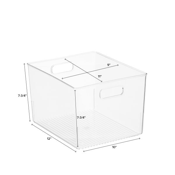 iDesign Linus Organizer Cucina Multiuso, Contenitore Cucina Di Dimensioni Medie In Plastica Con Maniglie, Trasparente