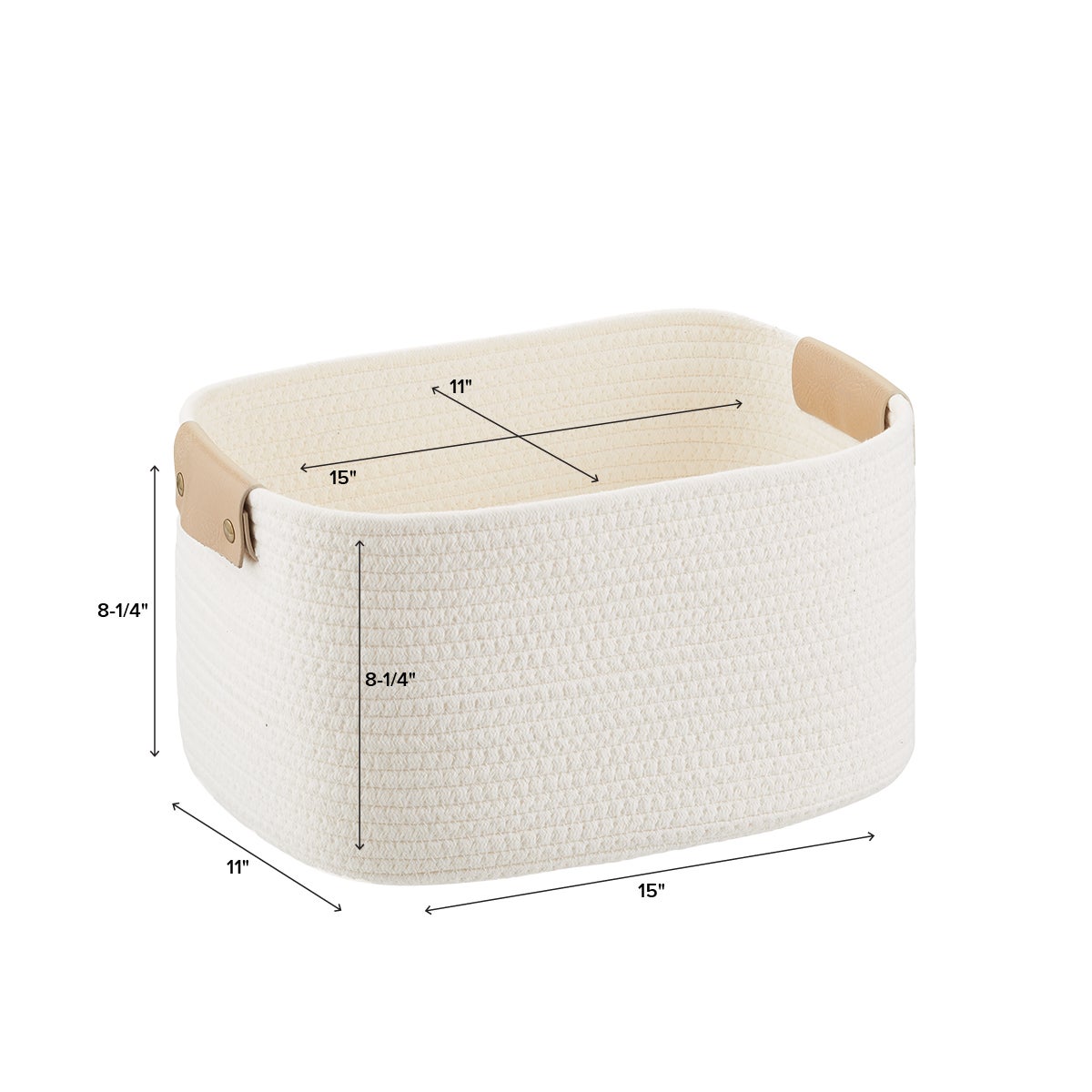 Cotton Rope Bin with Snap Handle | The Container Store