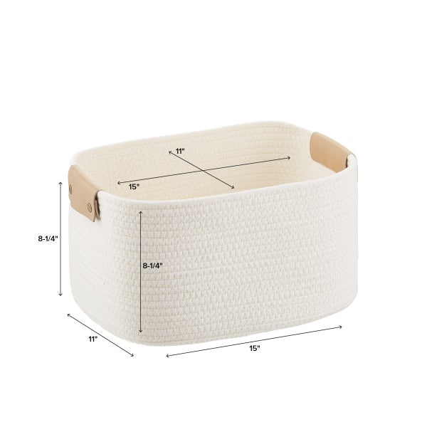 Cotton Rope Bin with Snap Handle