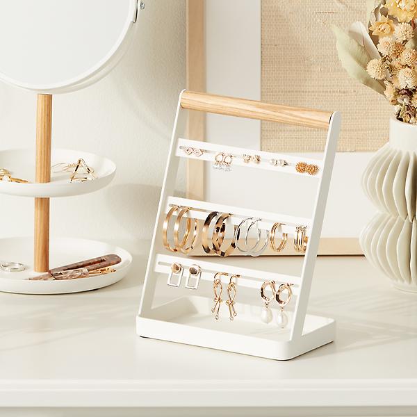 Foldable Plastic Jewelry Display Stand Rack Earring Holder Storage