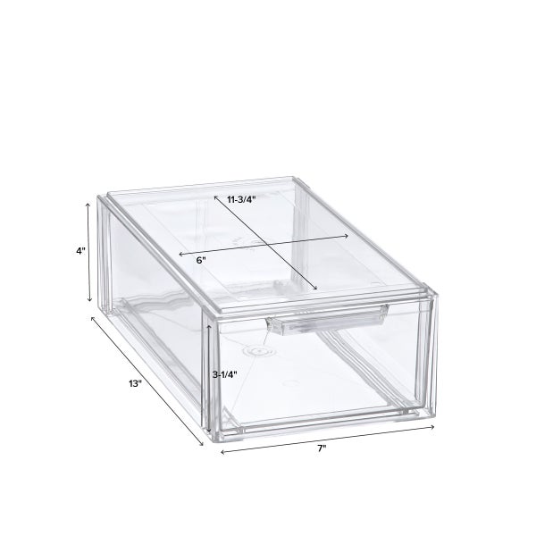 The Container Store Clearline Small Shoe Drawer Clear, 7 x 13 x 4 H