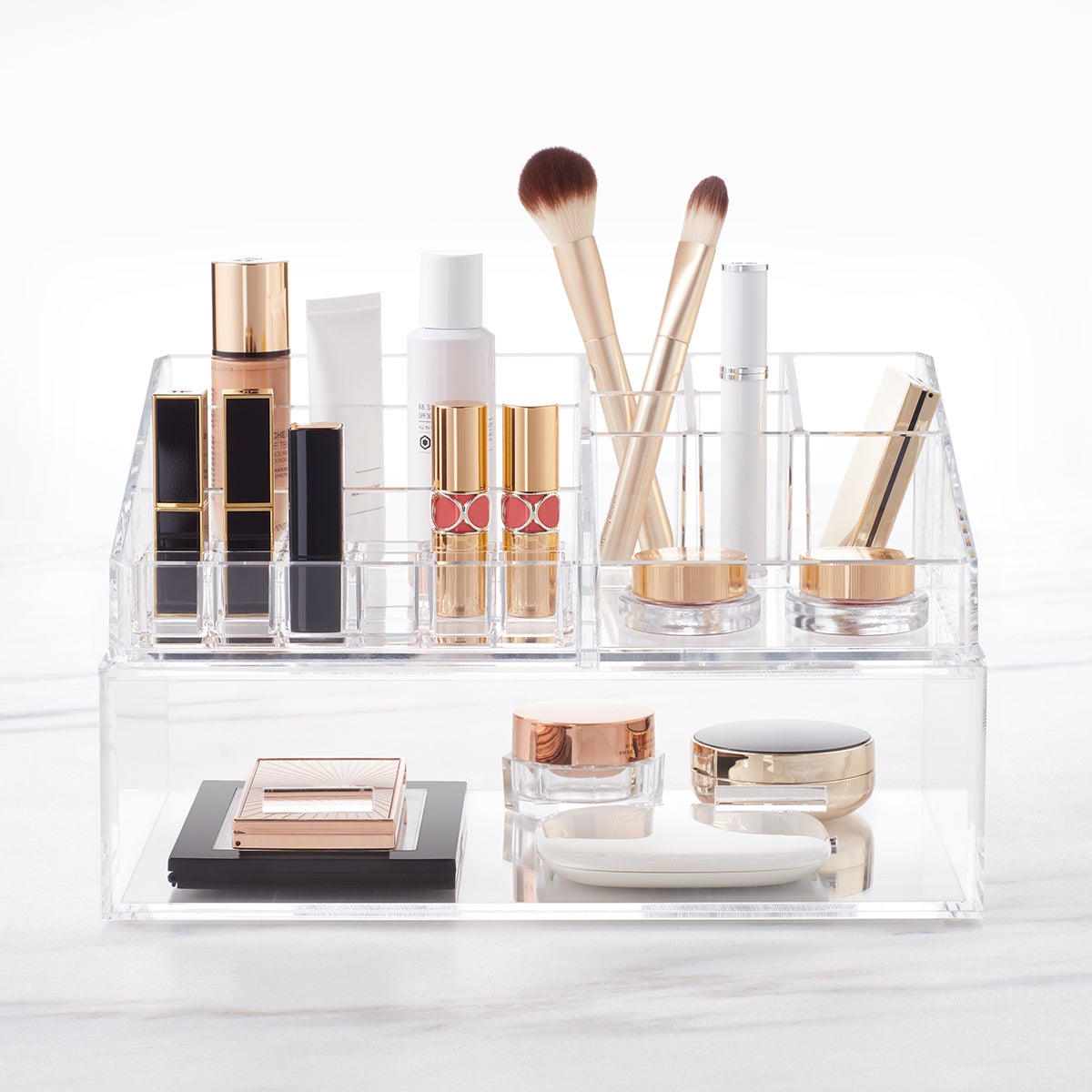 The Container Store Luxe Makeup Storage Set, 12-1/2 x 8-1/2 x 7-1/2 H