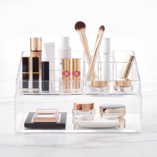 The Container Store Luxe Acrylic Modular System Makeup Organizer