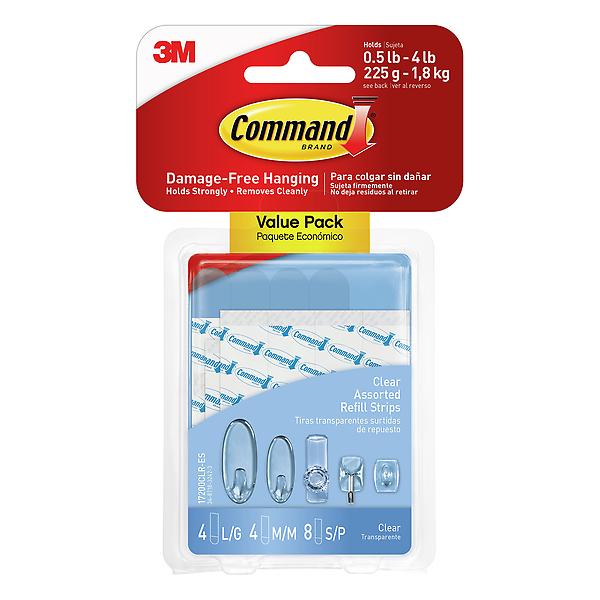 Command Assorted Clear Refill Strips 17200CLR