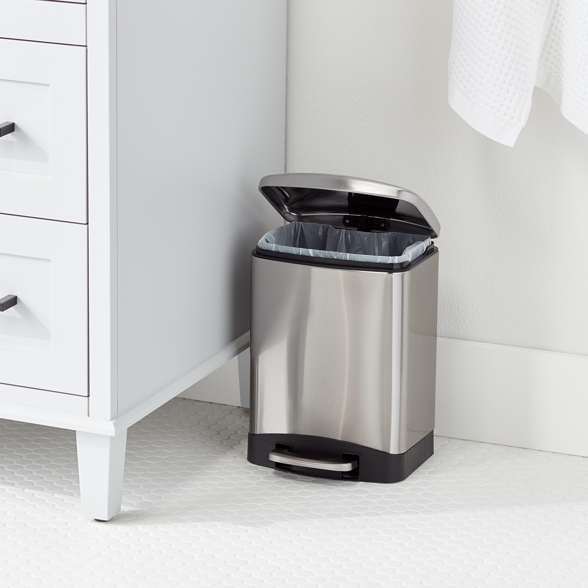 The Container Store 15.8 gal./60L Dual Recycler Step Trash Can