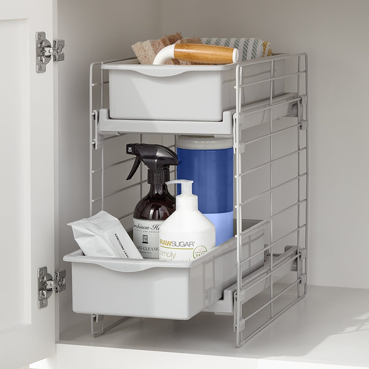 Under Sink Organizer, Pull Out Cabinet Organizer 2 Tier Slide Out Sink  Shelf Cabinet Storage Shelves, Under Sink Storage for Kitchen Bathroom  Cabinet 