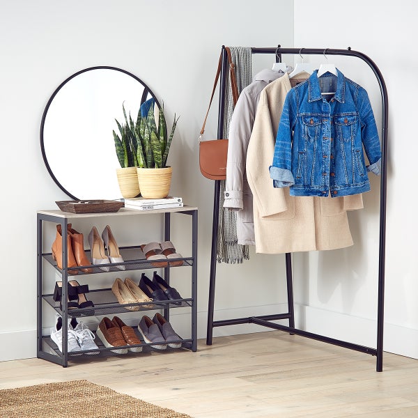 Matte Black Modern Garment Rack