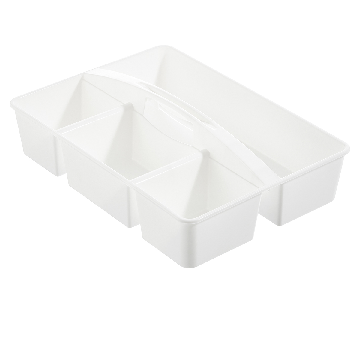 Bath Caddie White - Totes with Divided Compartments and Handles