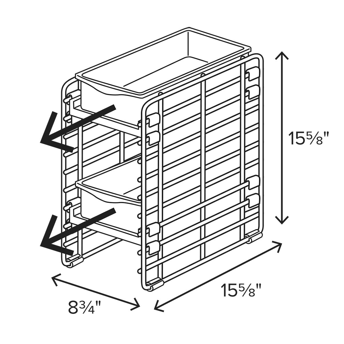 Sliding 2-Drawer Organizer