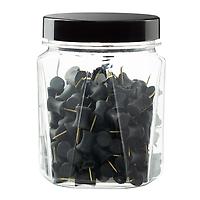 Push Pins in a Jar Matte Black Pkg/150