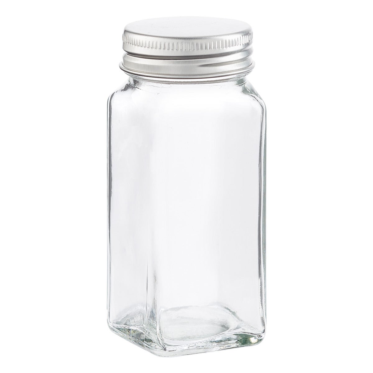 4 TALL SQUARE CLEAR GLASS JARS PKG(4)