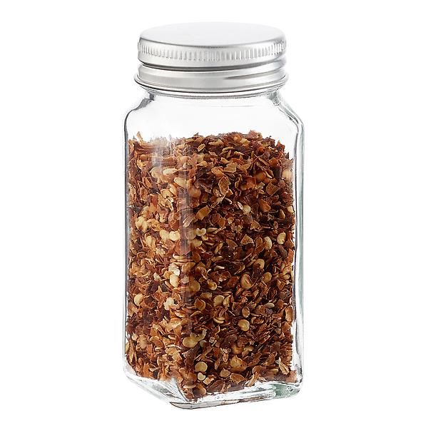 4 oz Square Clear Glass Spice Jar - Case of 12
