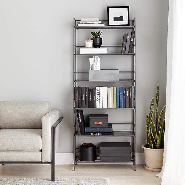 6-Shelf Iron Folding Bookshelf