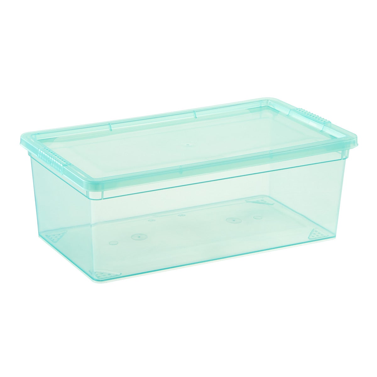 Small Our Tidy Box Aqua, 7-1/2 x 13-1/4 x 4-3/4 H | The Container Store