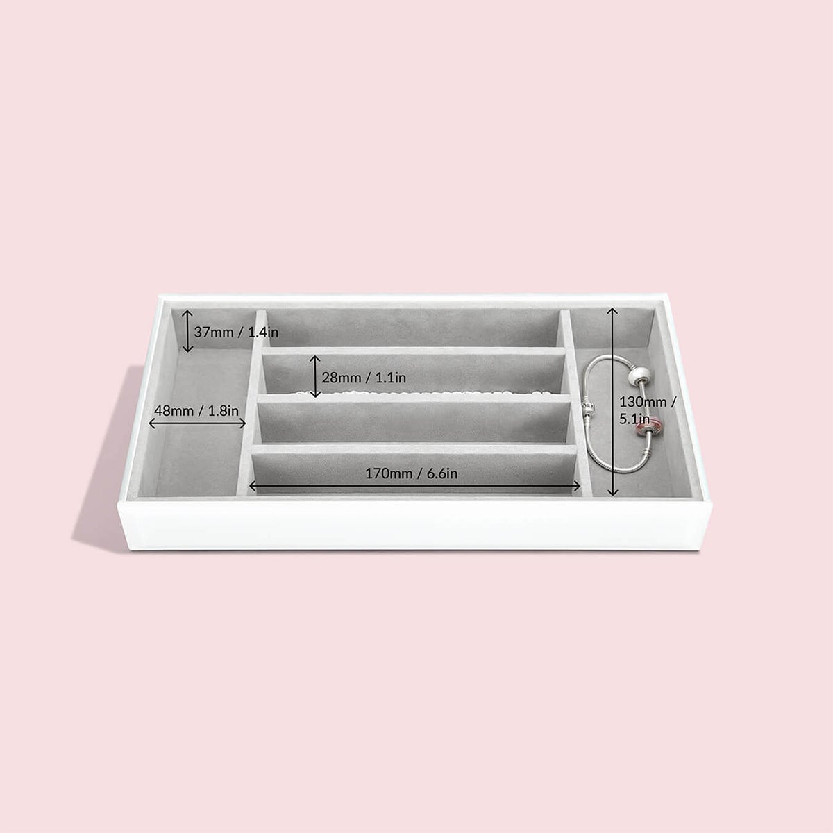 White Glass Stackers Jewelry Box