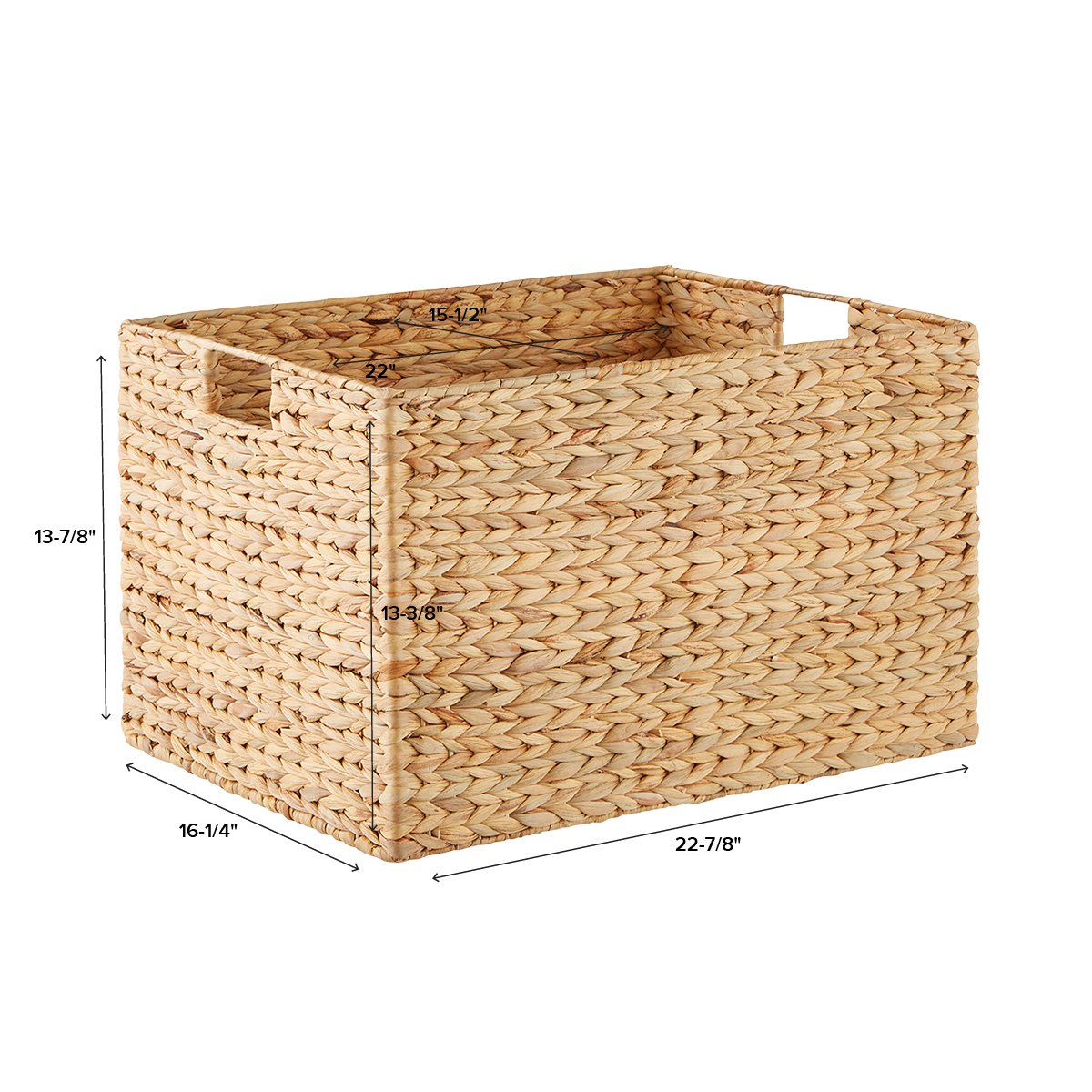 New 2x Rectangle Plastic Storage Basket Wicker Design Home Office Organisation