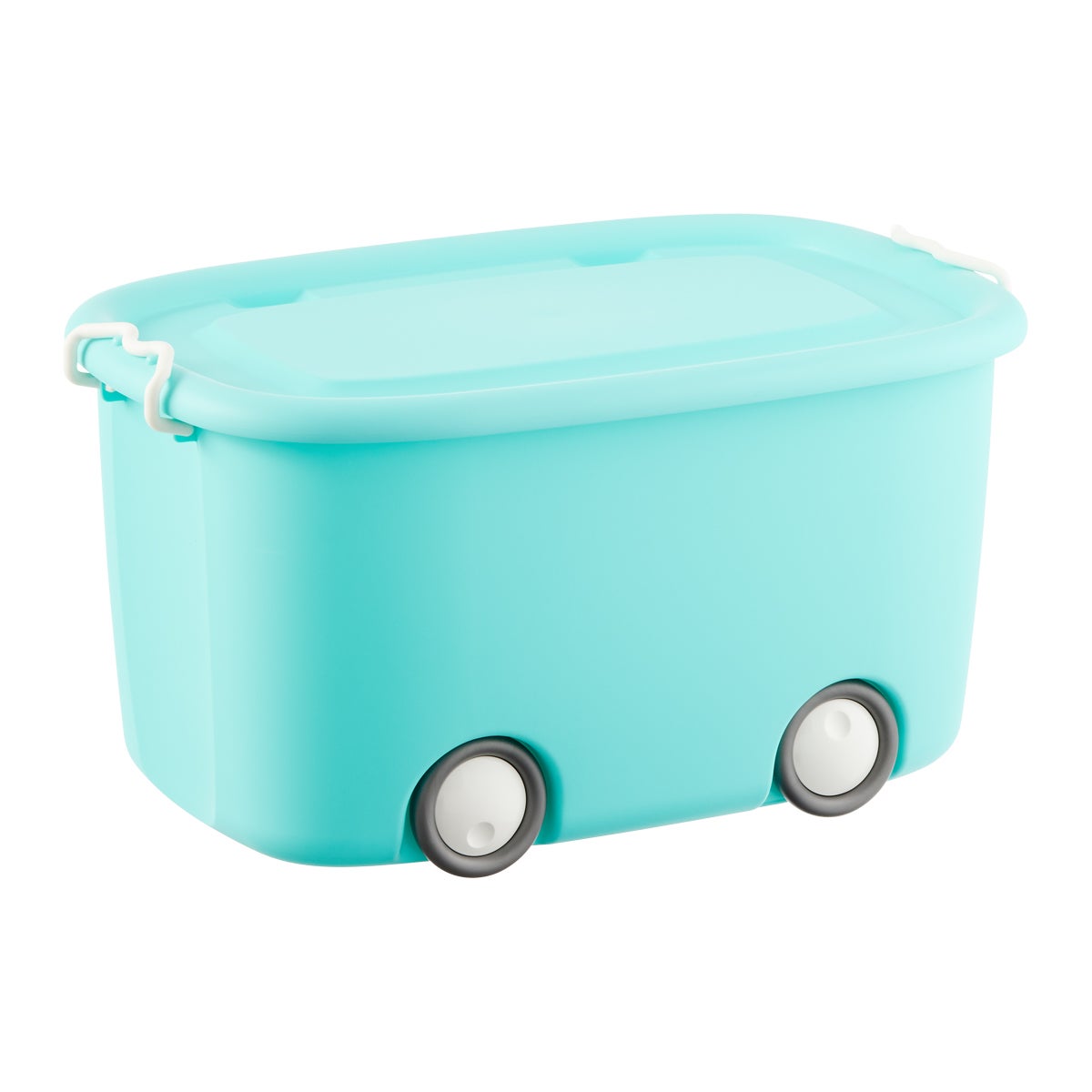 Aqua Rolling Storage Bin with Lid