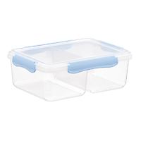 The Container Store 2.1 qt. Plastic Food Container Divided Light Blue