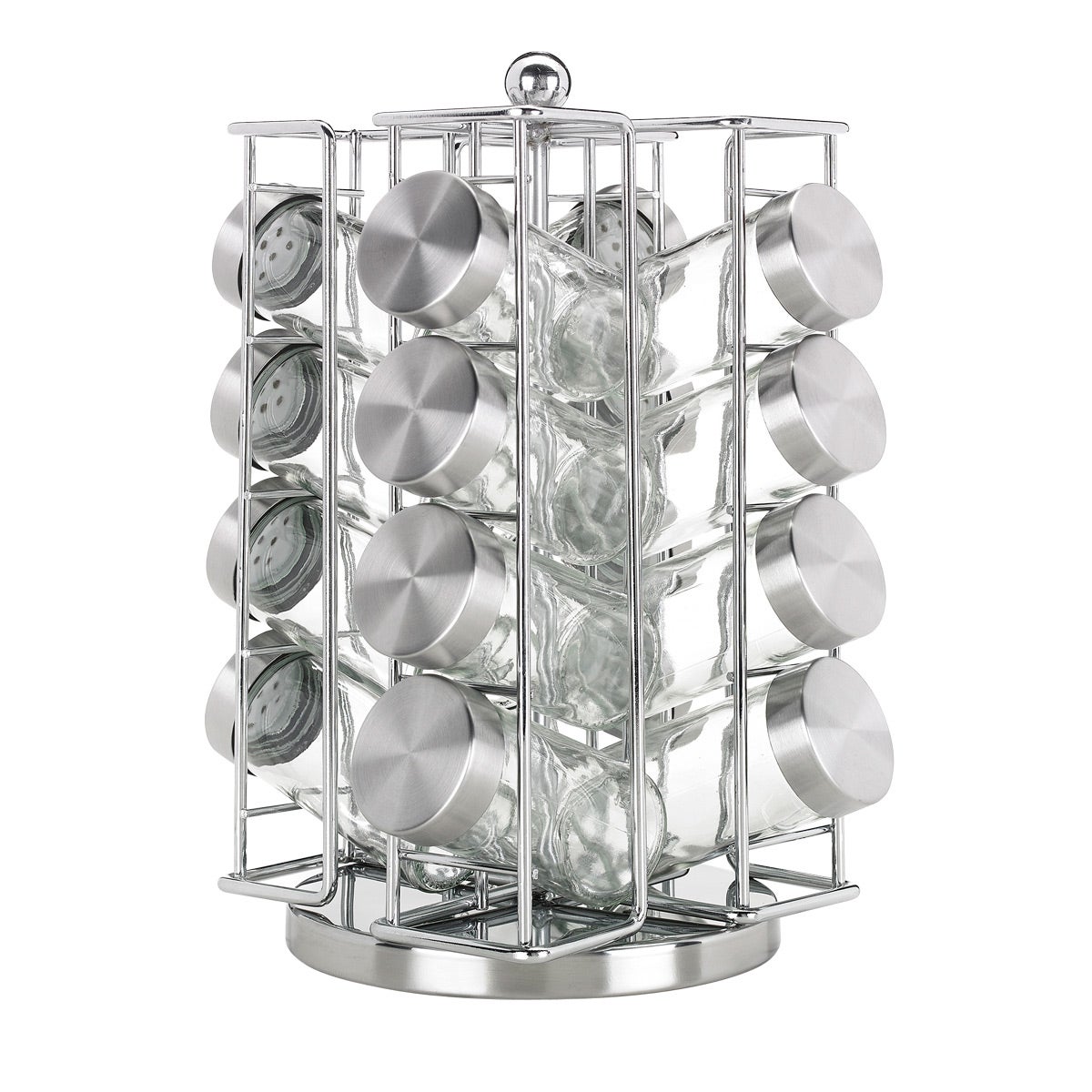 16-Bottle Chrome Revolving Spice Rack