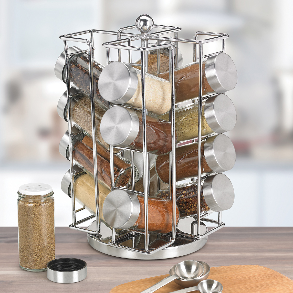Revolving Spice Rack Just $17.59 on  (Includes 16 Spices + FIVE Years  of Refills!)