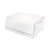 iDesign Extra Wide Linus  Open Stacking Bin Clear