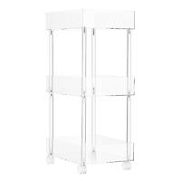 Luxe Acrylic 3-Tier Rolling Cart