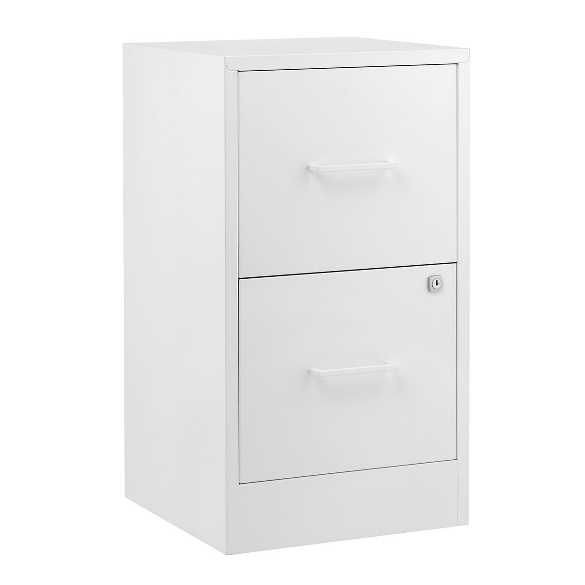 The Container Store 2-Drawer Locking Filing Cabinet White, 16-1/4 x 15-5/8 x 28-15/16 H