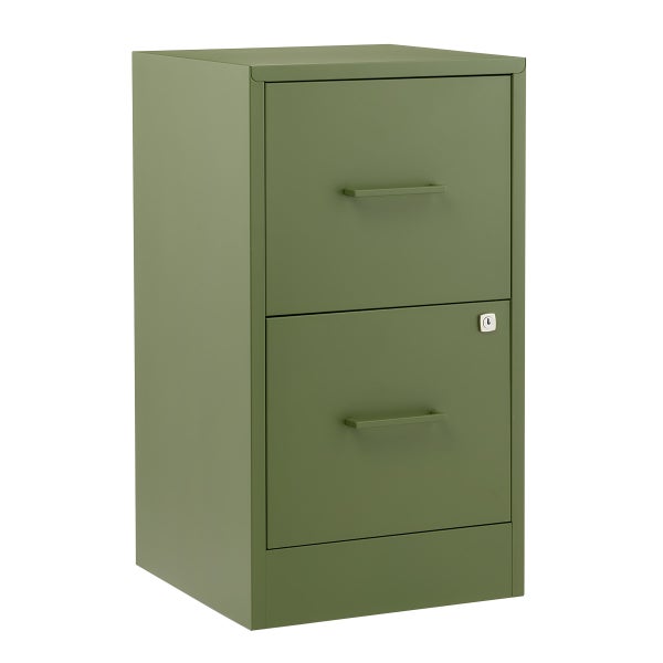 2-Drawer Locking Filing Cabinet Olive Green